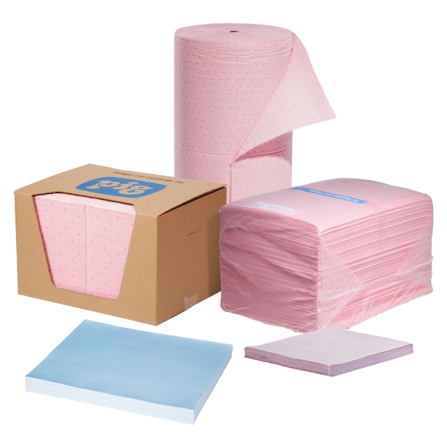 Pink,100pc,14 oz Absorb New Hazmat Absorbent Pig Mat Pad For Chemical,20" x 15" 