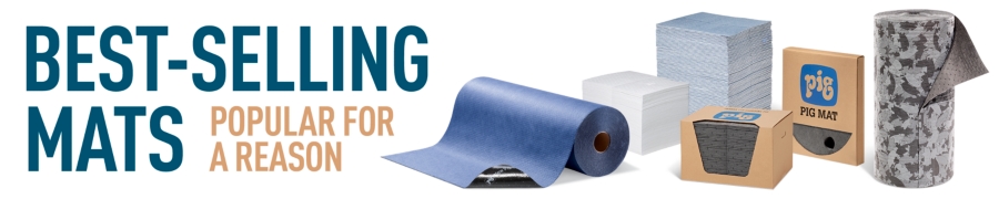 Pig Grippy Absorbent Mat - 32x100' Roll, Blue