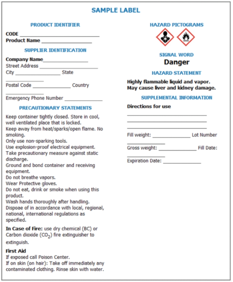 sample hazcom label