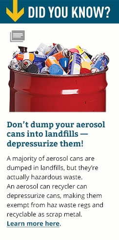 Don't dump your aerosol cans into landfills - depressurize them!