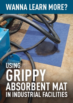 Pig Grippy Absorbent Mat - 32x100' Roll, Blue