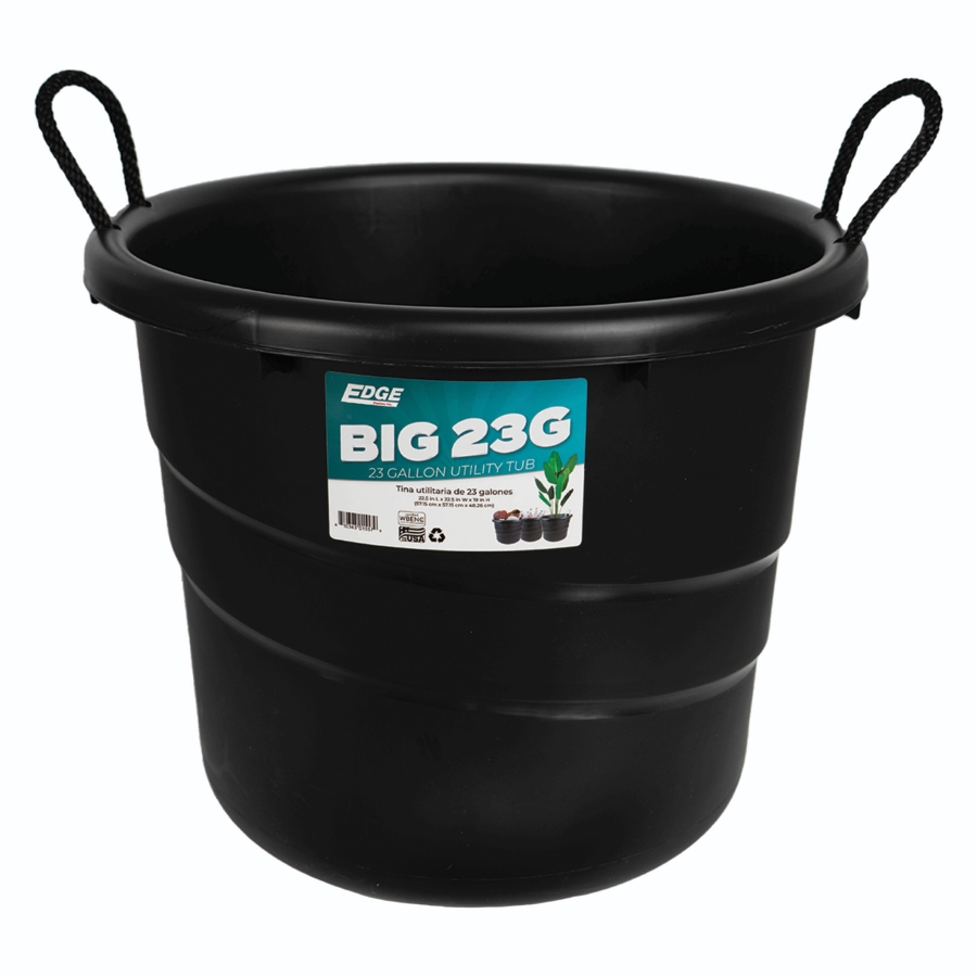 N2120B 2 Gallon Plastic Bucket, Open Head - Black - Basco USA