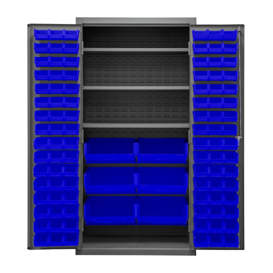 Durham Storage Cabinet with Bins on Louvered-Panel Doors - CAB510
