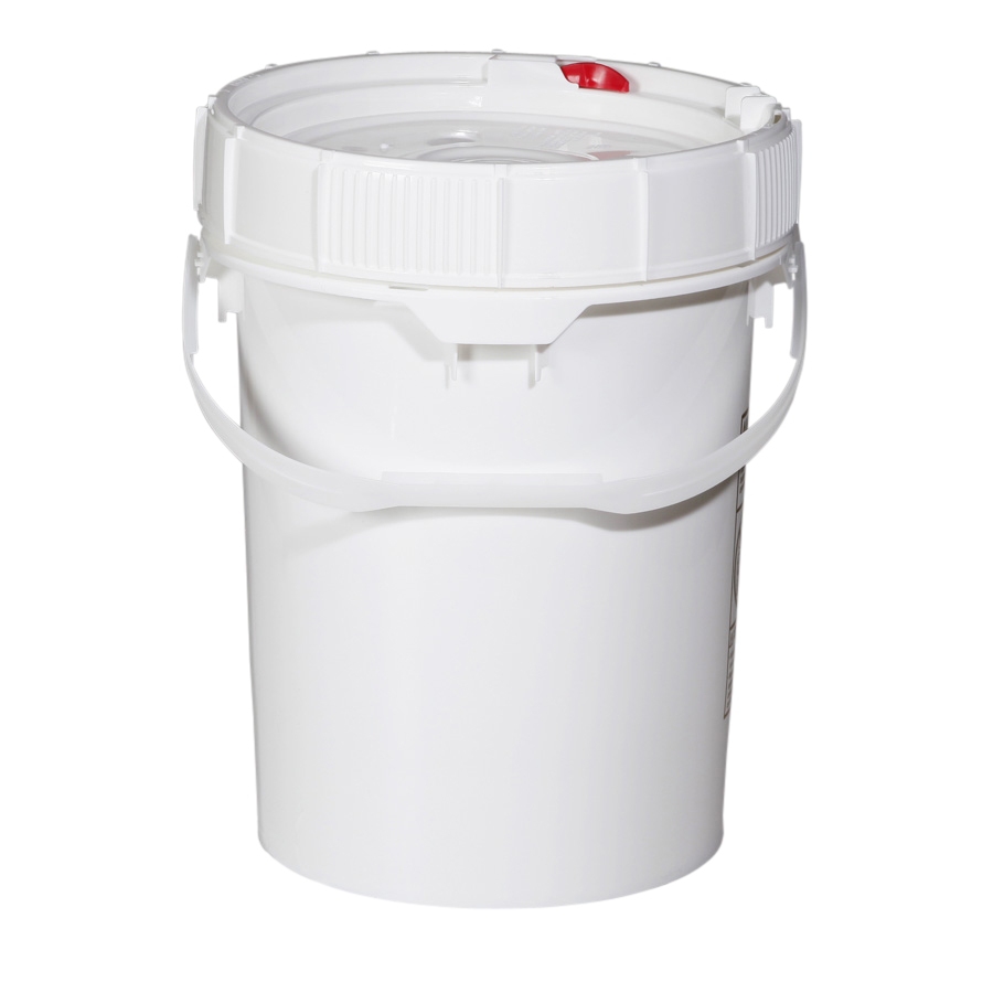 1 GALLON PLASTIC PAIL WITH WHITE SCREW TOP LID - WHITE