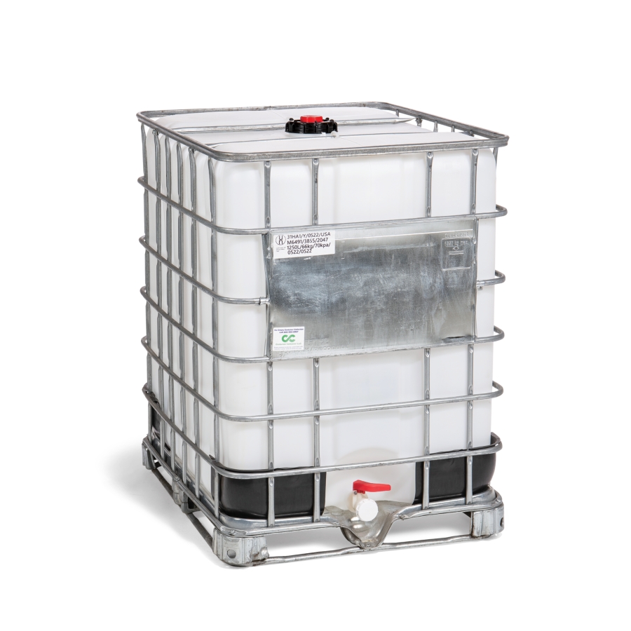 330 Gallon Plastic Tote with Metal Cage NEW