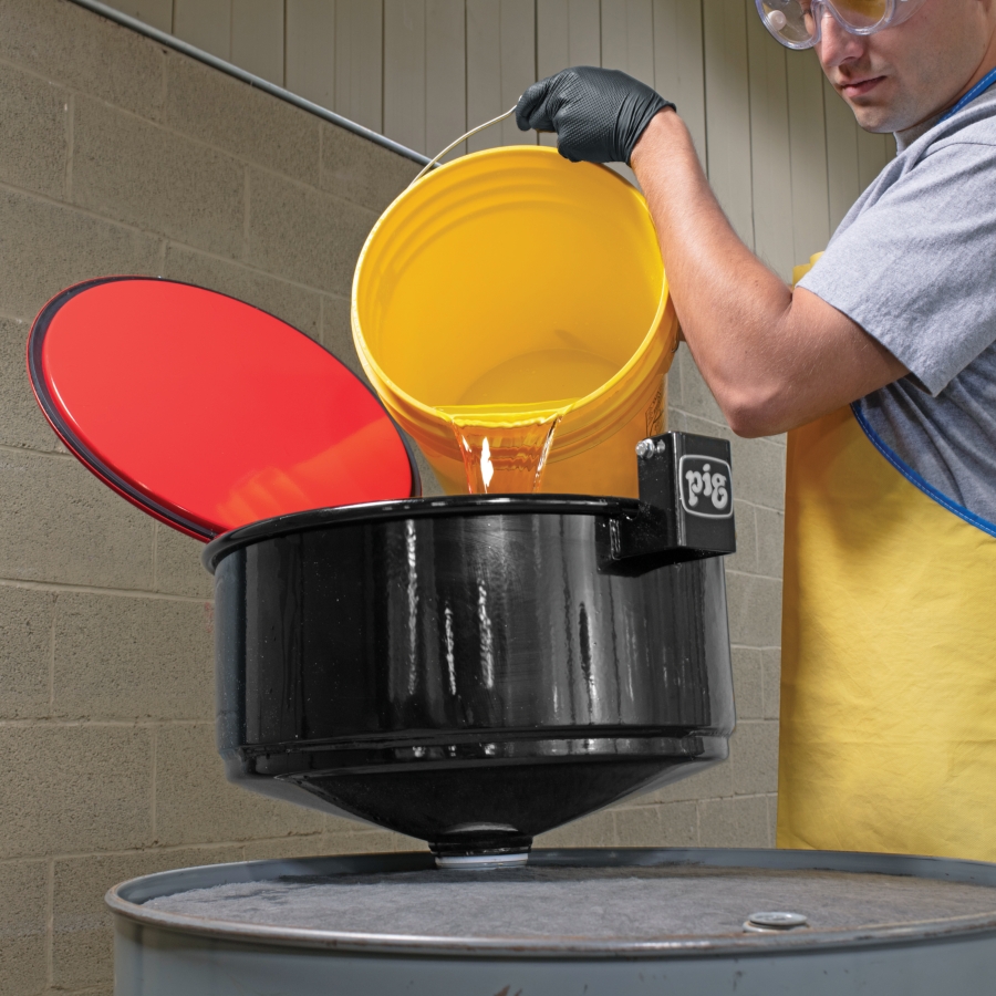 Funnels Automotive Red New Pig Burpless Steel Drum Funnel for 5 to 55