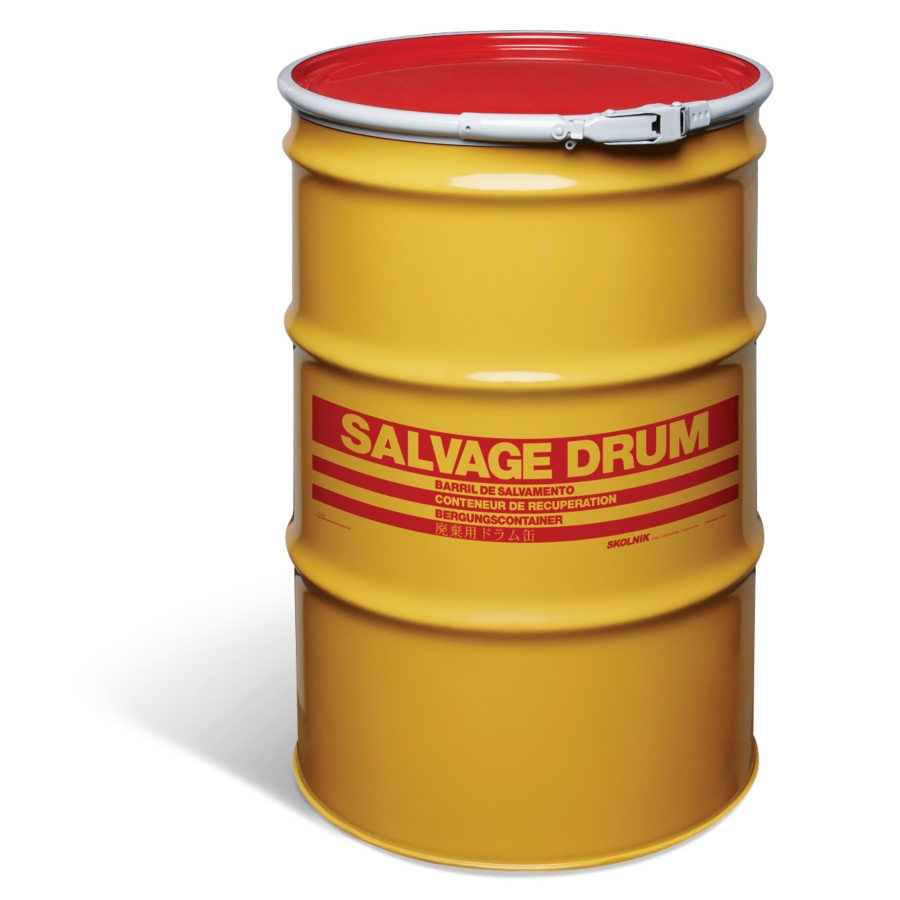 Quick-Style Open-Head UN Rated Steel Salvage Drum - DRM842 - New Pig