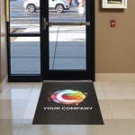 Custom Logo Floor Mat with Thin Design and Adhesive Back