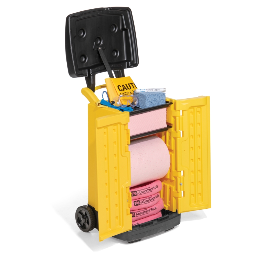 HazMat Hi-Viz Yellow Cleanup Kit with Wheels - KIT3401 - New Pig