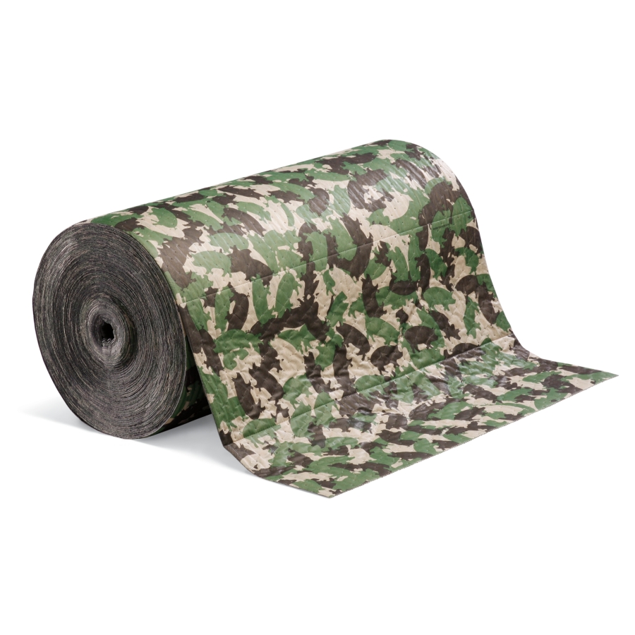 New Pig Absorbent Mat Roll - 1 Gallon Per Roll, Absorbs Oils & Water, 25' X 10", Gray (MAT193), 4 Rolls/Box