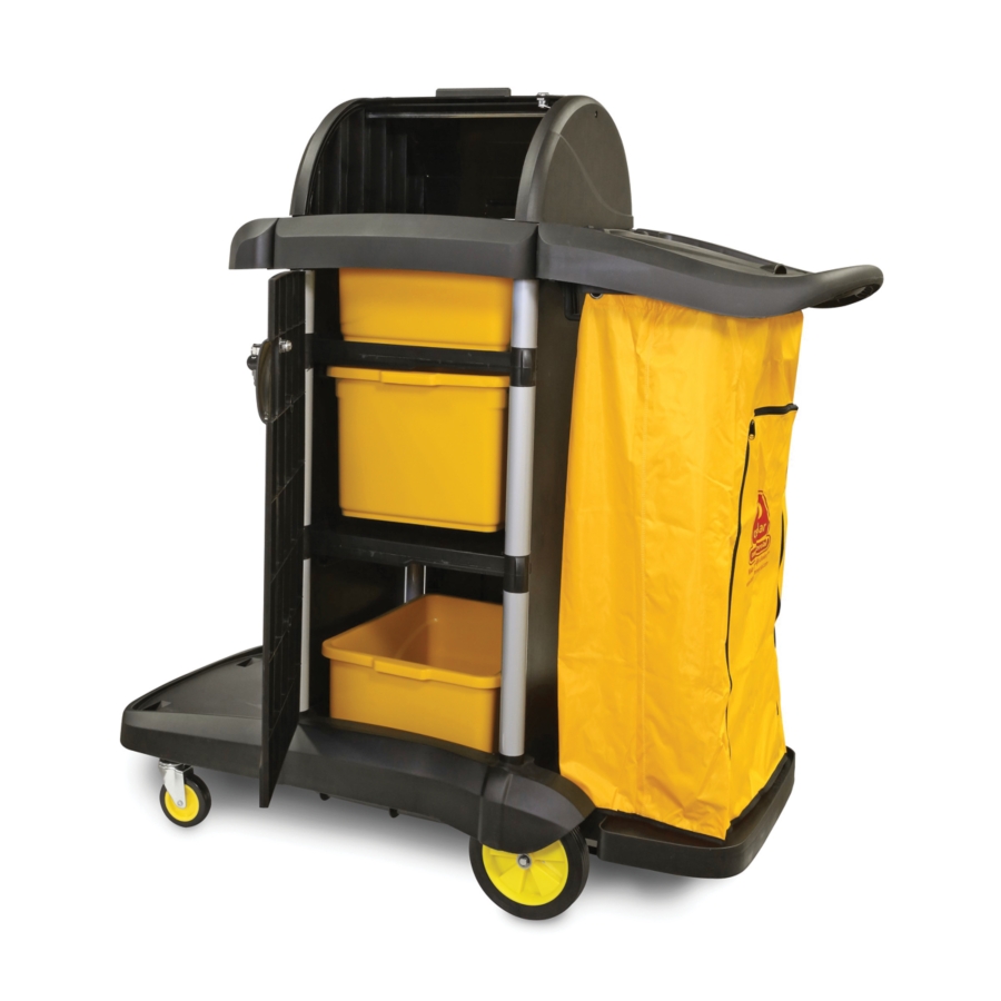 Multifunctional Janitorial Cart with Locking Cabinet - New Pig