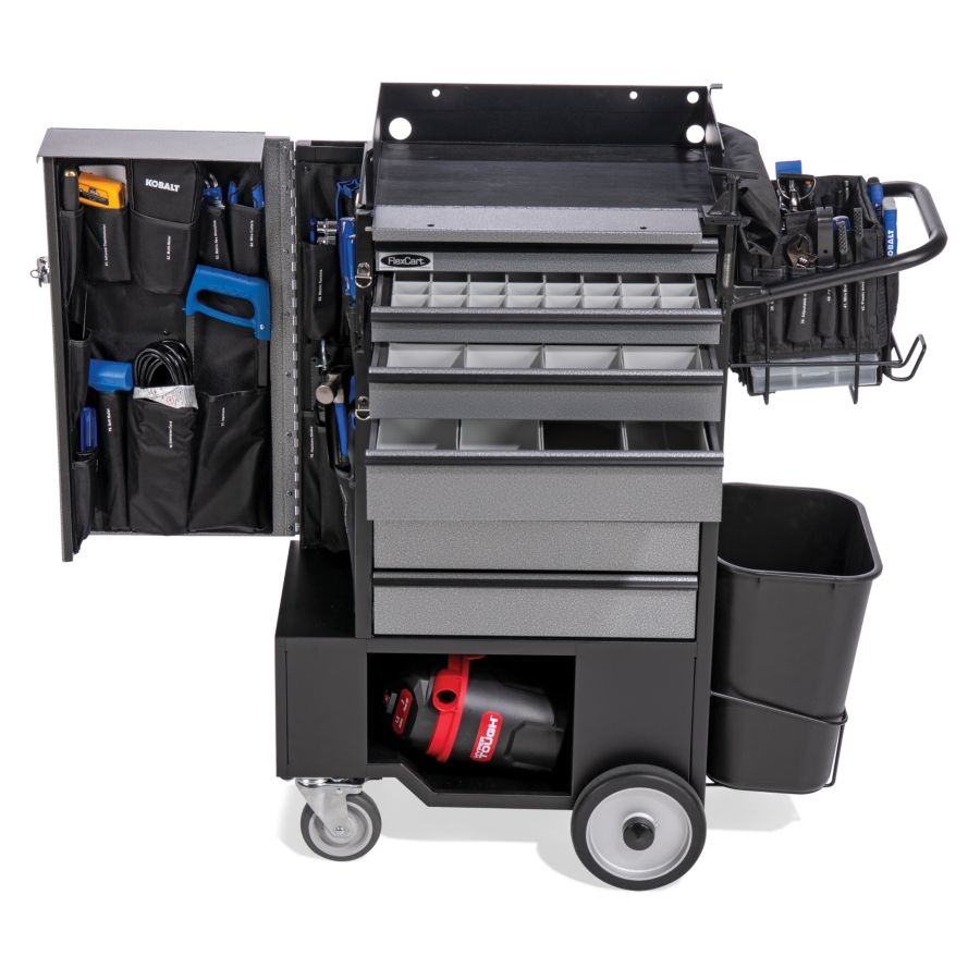 Multifunctional Janitorial Cart with Locking Cabinet - New Pig