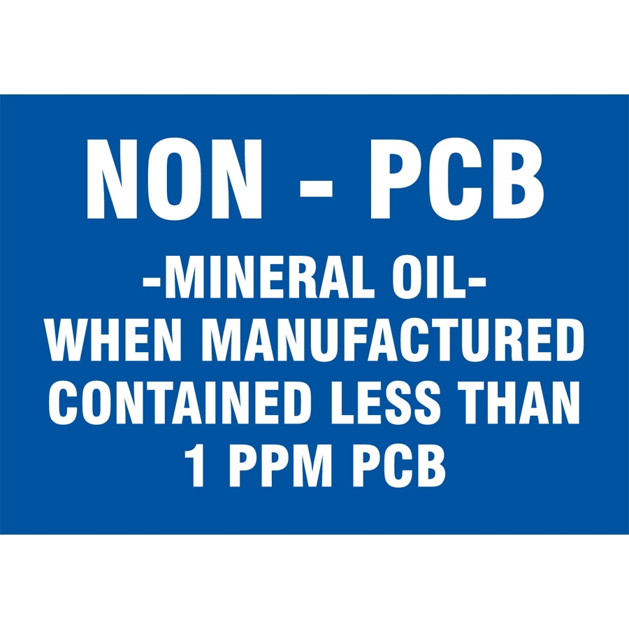 Non PCB Mineral Oil Less Than 1 ppm PCB Label Buy it at 