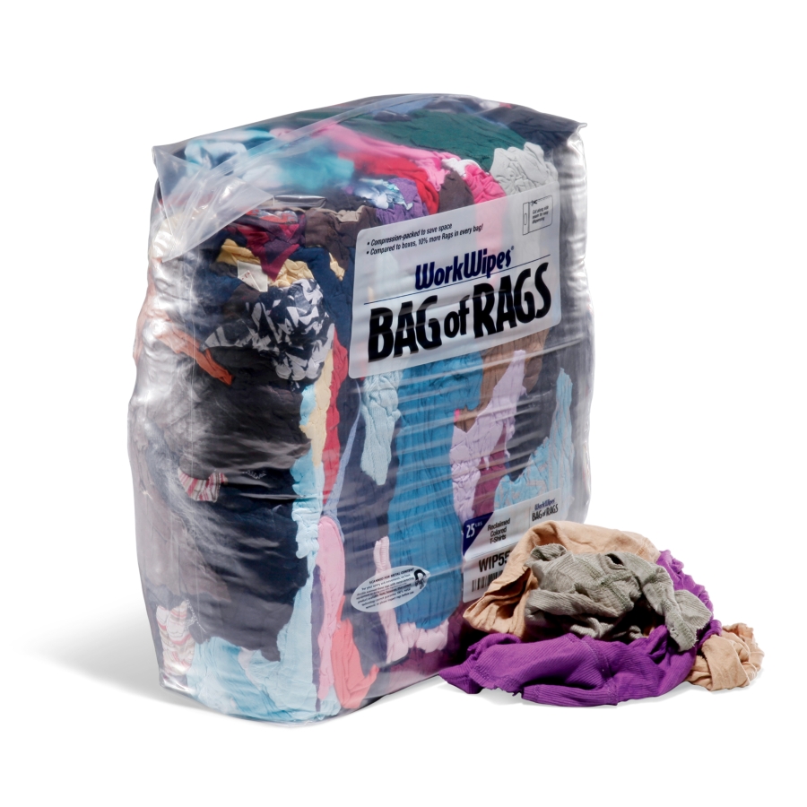 WorkWipes® New White 100% Cotton Rags in Bag