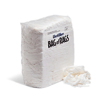Workwipes New White 100% Cotton Rags in Bag