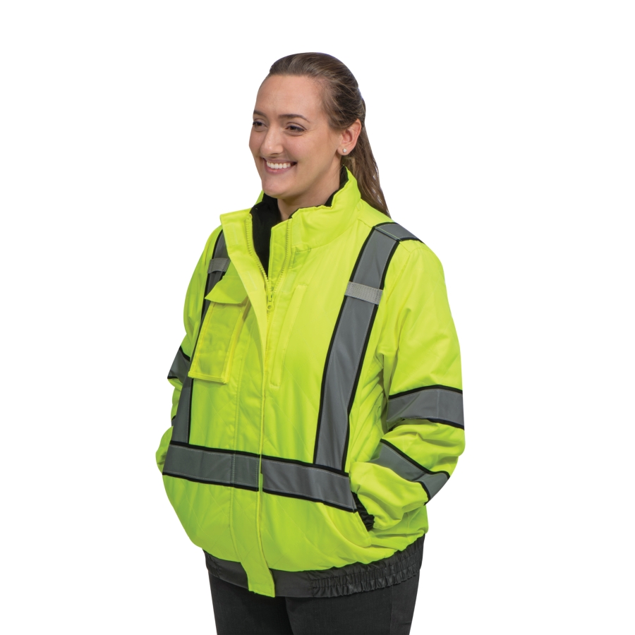 Radians® Class 3 Womens Reflective Bomber Jacket - WPL732 - New Pig